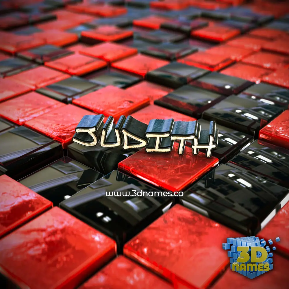 judith in Red Checkered style - 3D name wallpaper