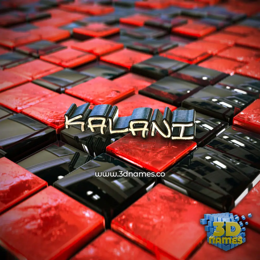kalani in Red Checkered style - 3D name wallpaper
