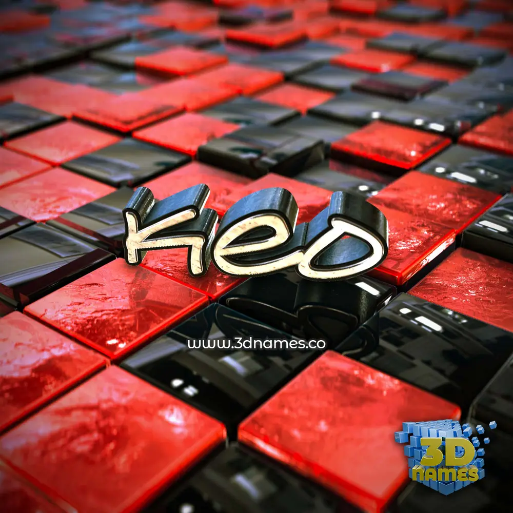 keo in Red Checkered style - 3D name wallpaper