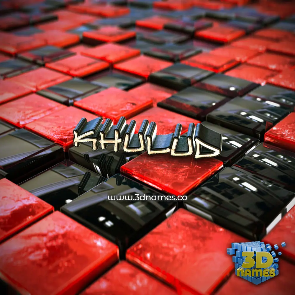 khulud in Red Checkered style - 3D name wallpaper