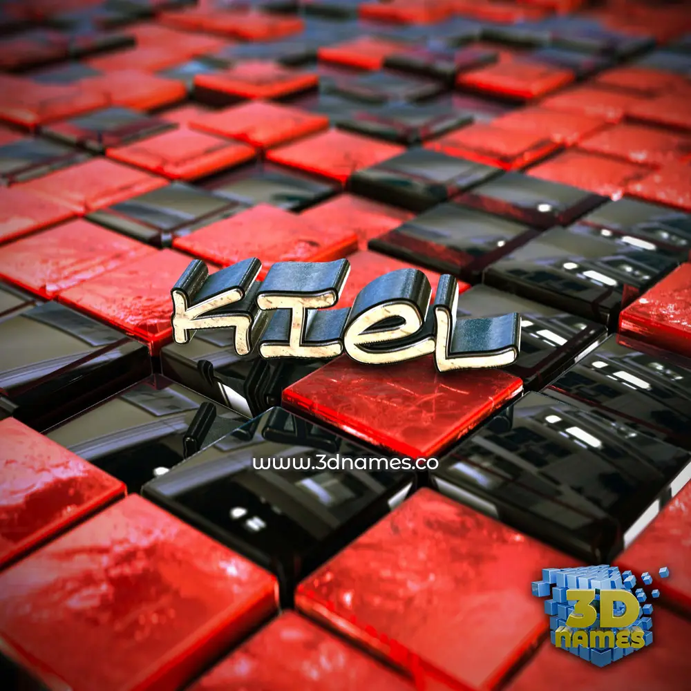 kiel in Red Checkered style - 3D name wallpaper