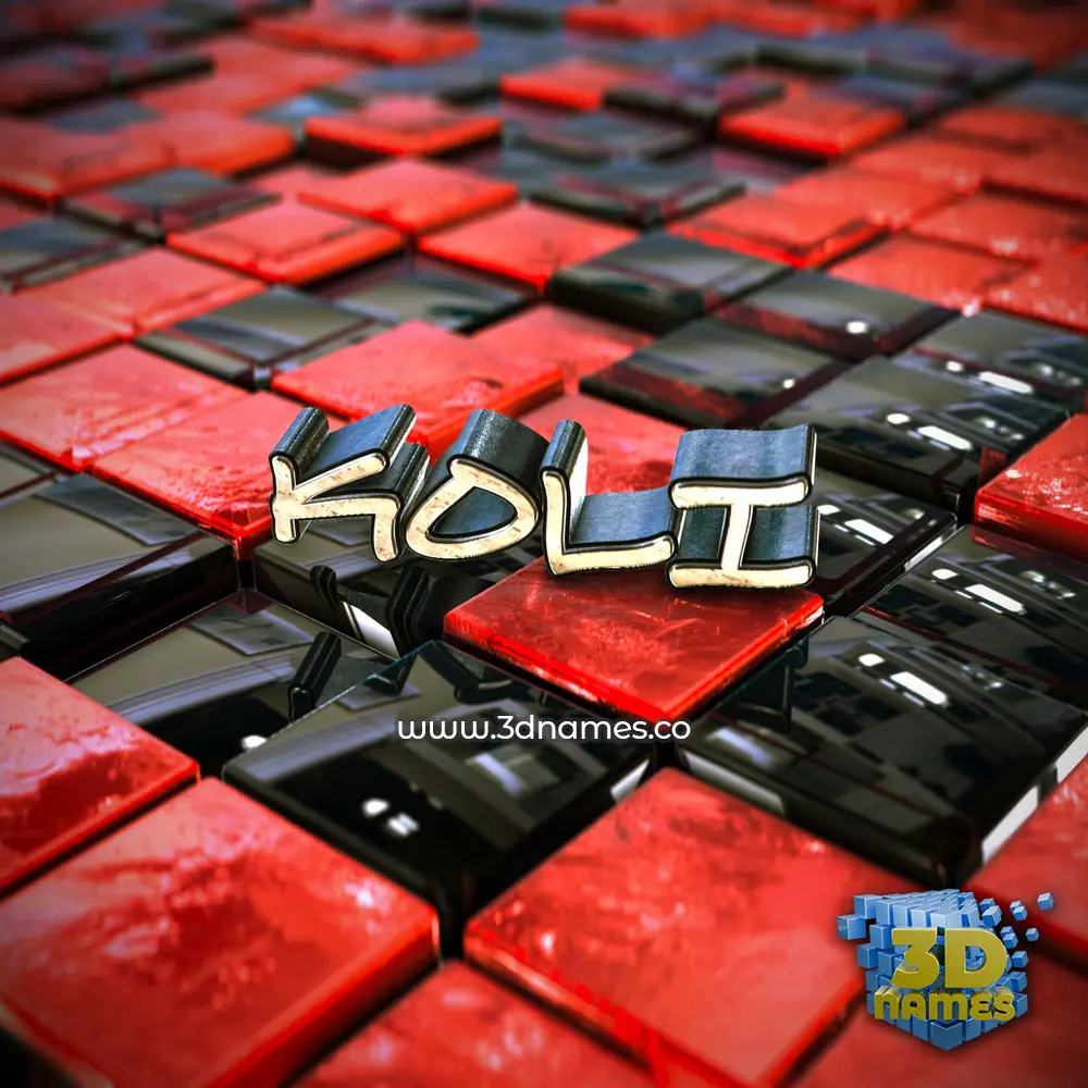 koli in Red Checkered style - 3D name wallpaper