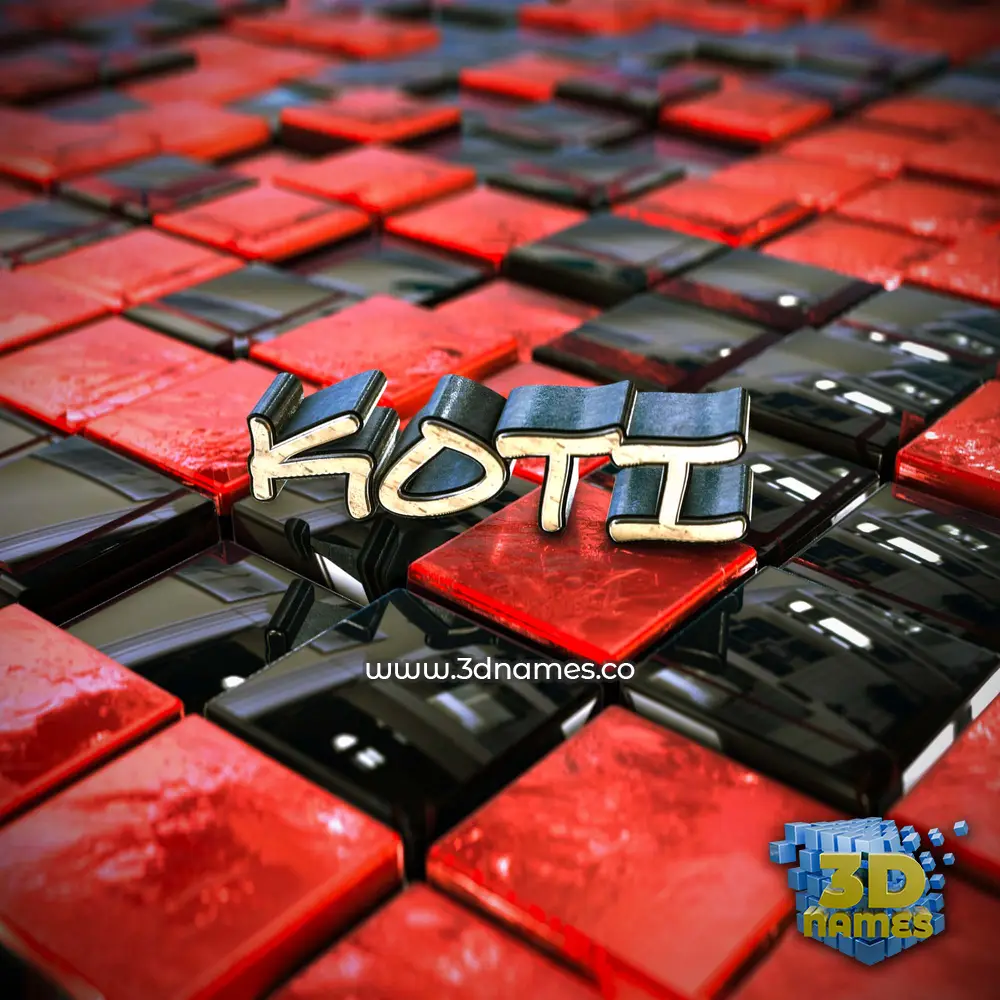 koti in Red Checkered style - 3D name wallpaper