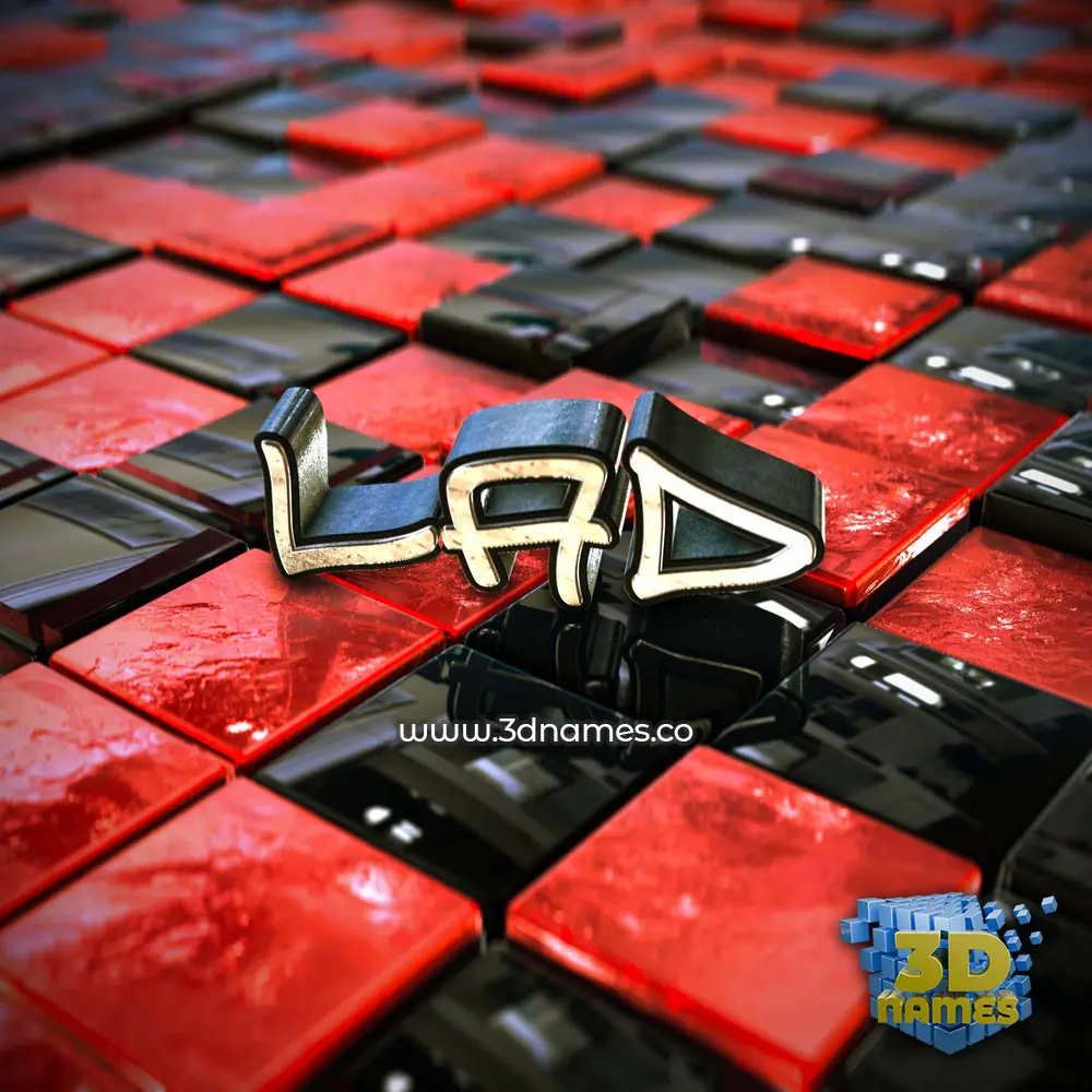 lad in Red Checkered style - 3D name wallpaper