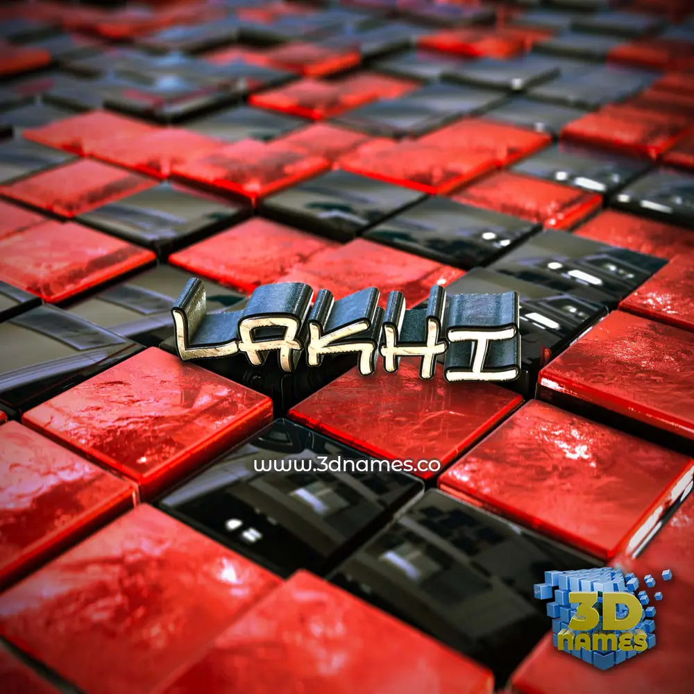 lakhi in Red Checkered style - 3D name wallpaper