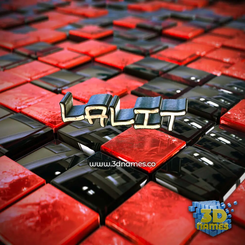 lalit in Red Checkered style - 3D name wallpaper