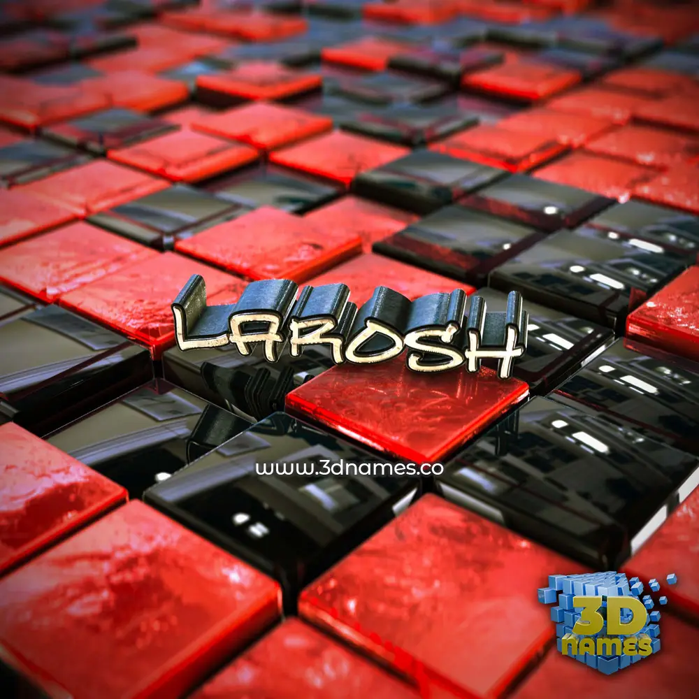 larosh in Red Checkered style - 3D name wallpaper