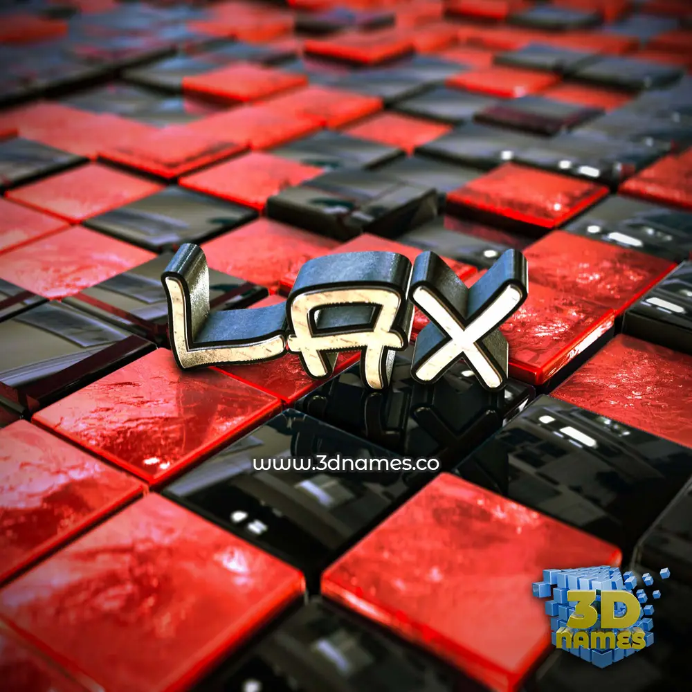 lax in Red Checkered style - 3D name wallpaper