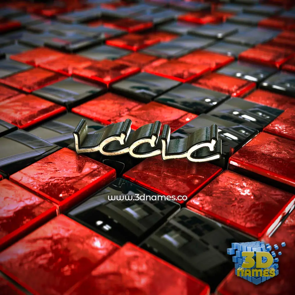 lcclc in Red Checkered style - 3D name wallpaper