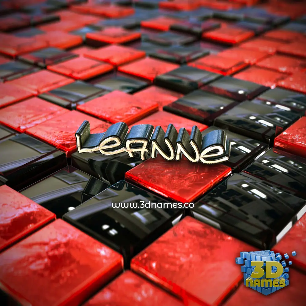 leanne in Red Checkered style - 3D name wallpaper