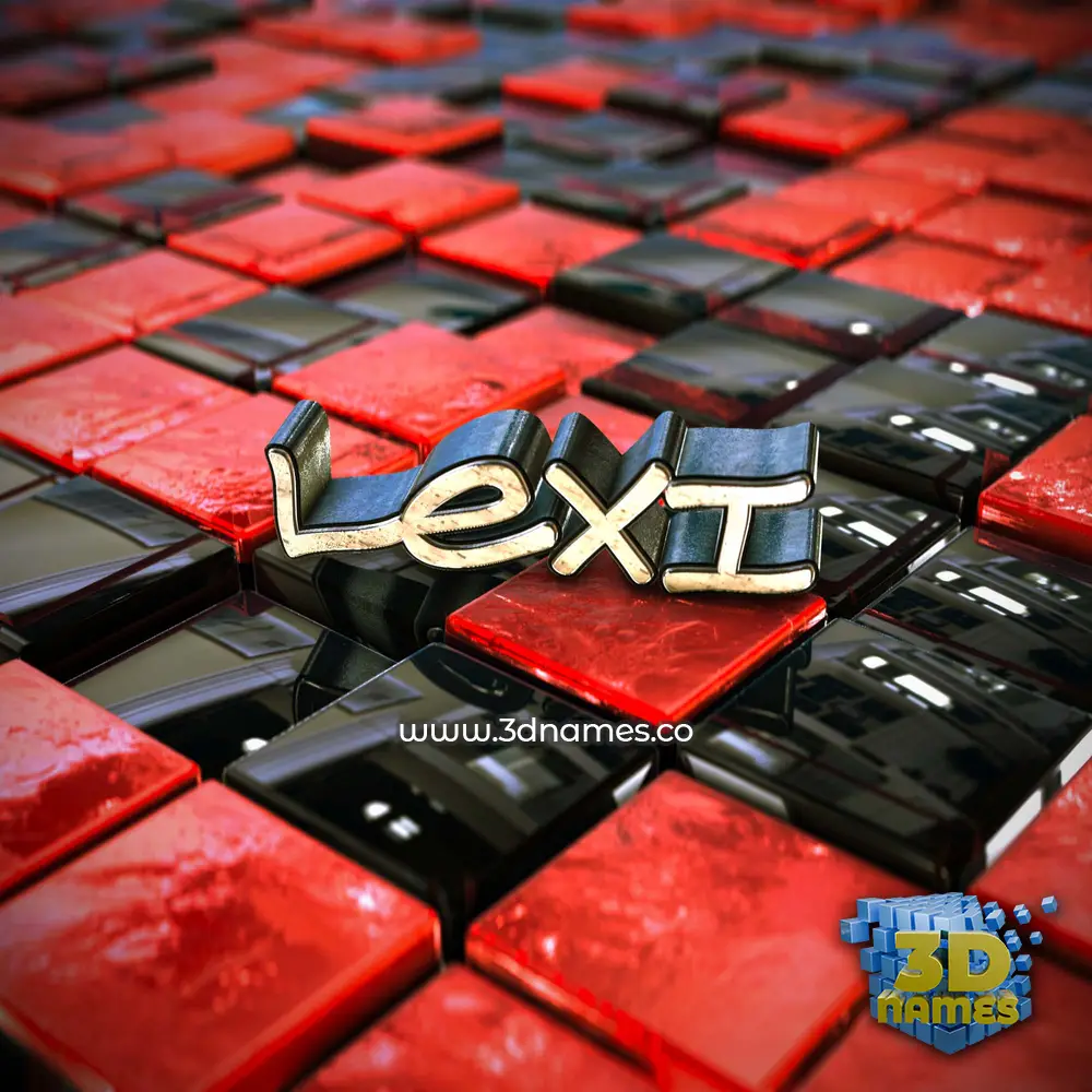 lexi in Red Checkered style - 3D name wallpaper