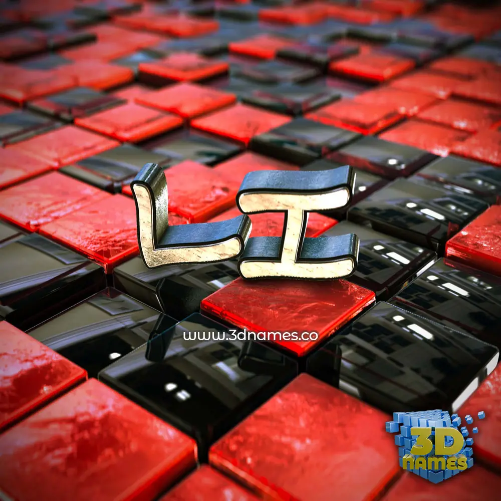 li in Red Checkered style - 3D name wallpaper