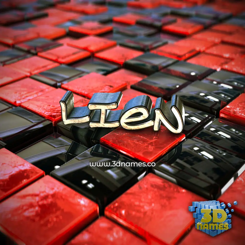lien in Red Checkered style - 3D name wallpaper