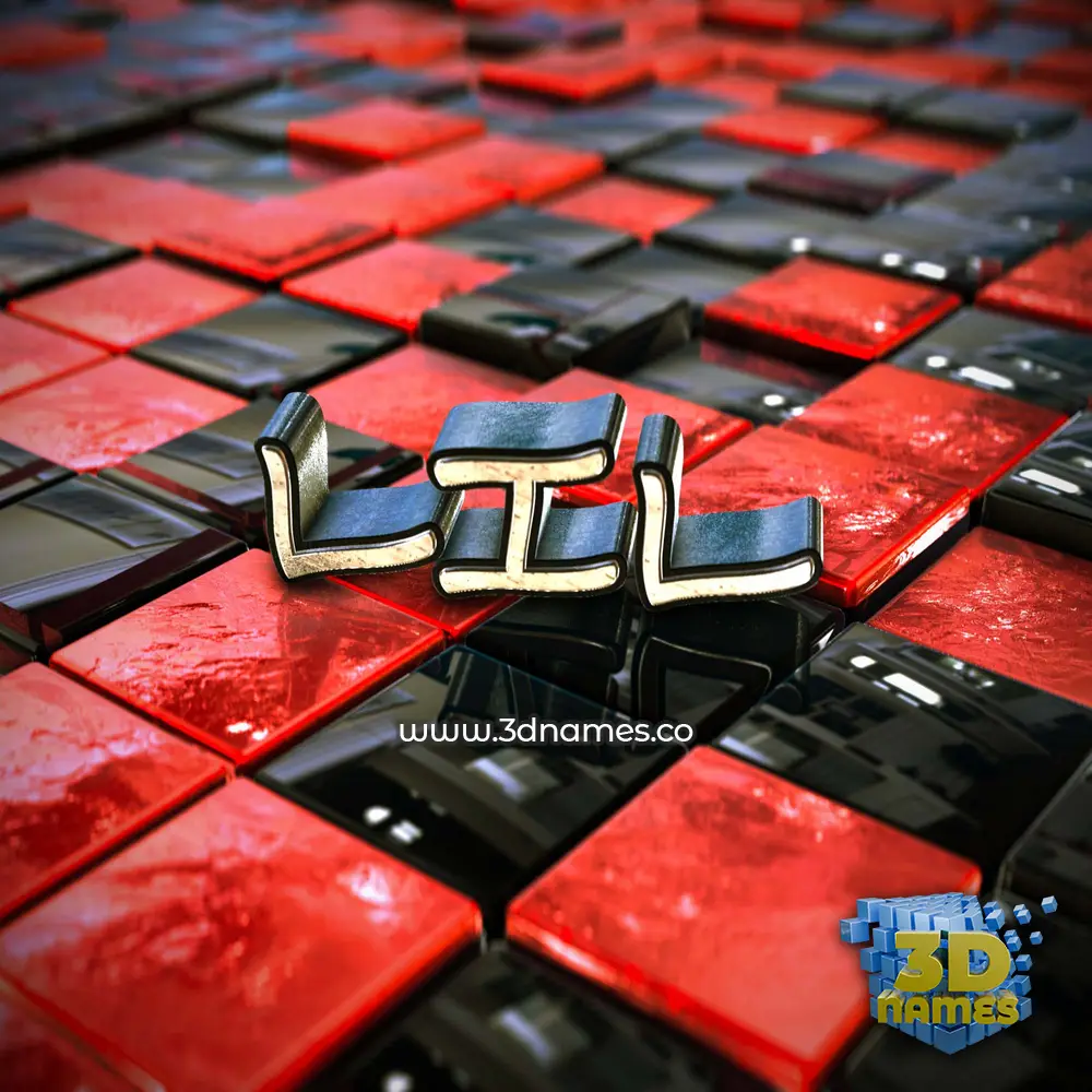 lil in Red Checkered style - 3D name wallpaper