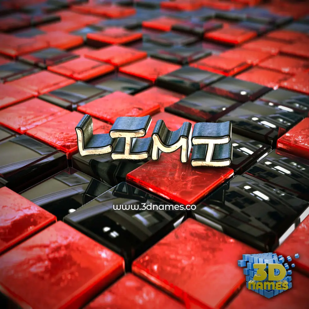 limi in Red Checkered style - 3D name wallpaper