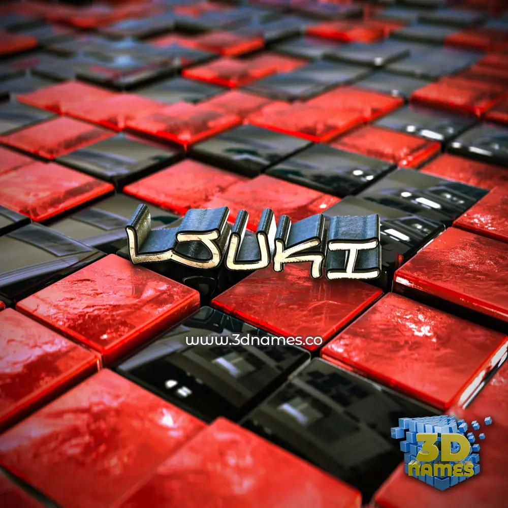 ljuki in Red Checkered style - 3D name wallpaper