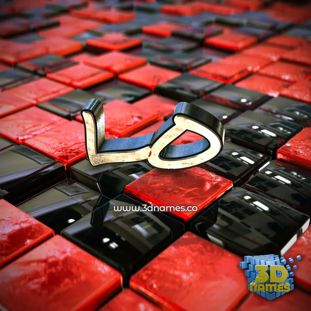 lo in Red Checkered style - 3D name wallpaper