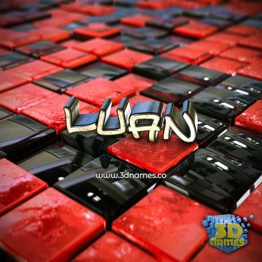 luan in Red Checkered style - 3D name wallpaper