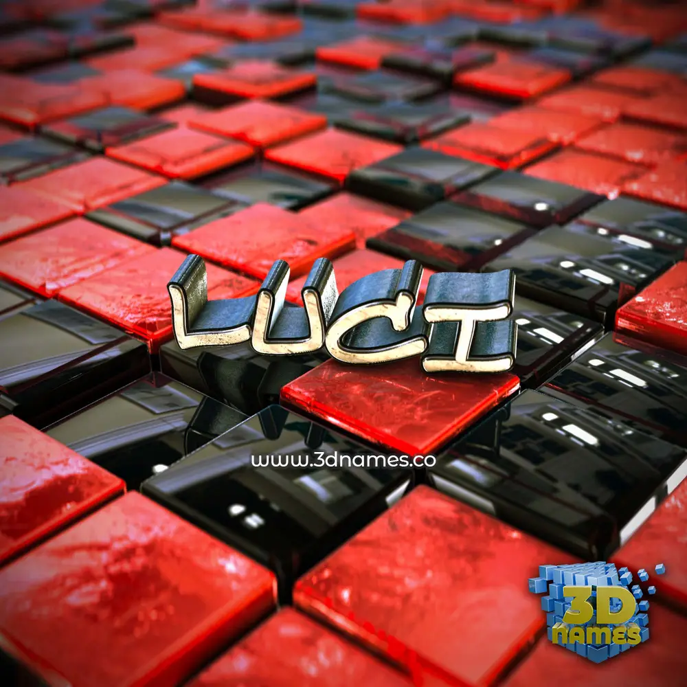 luci in Red Checkered style - 3D name wallpaper