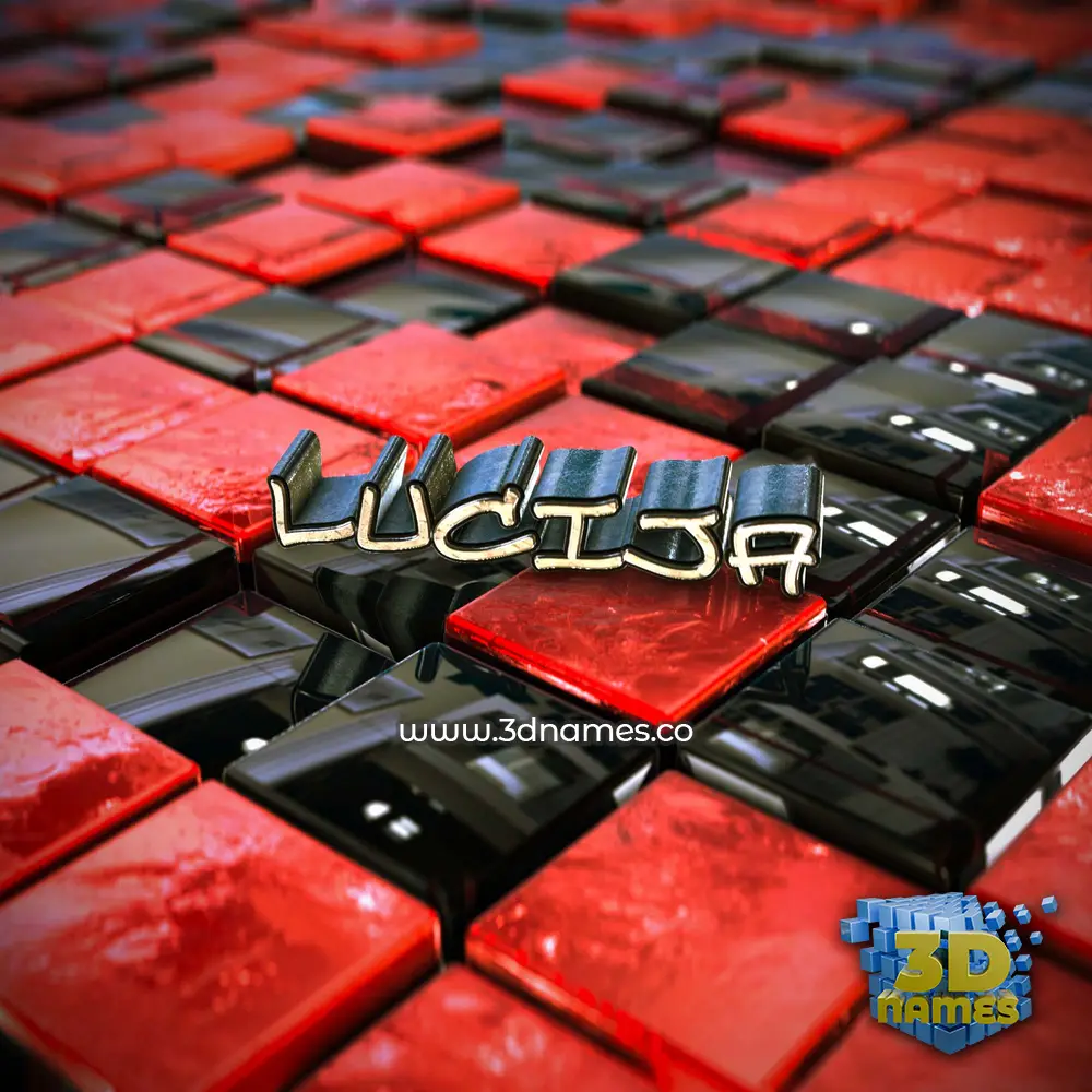 lucija in Red Checkered style - 3D name wallpaper