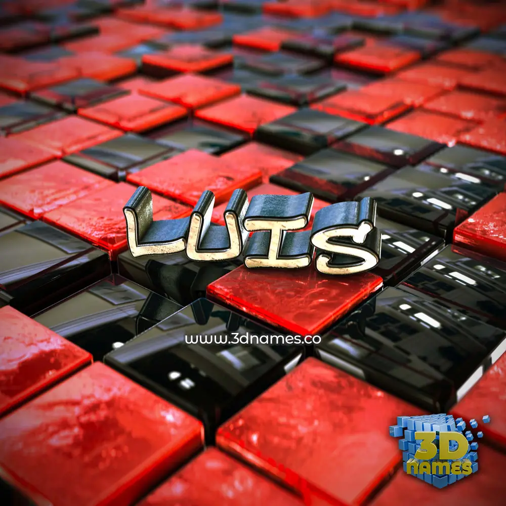 luis in Red Checkered style - 3D name wallpaper