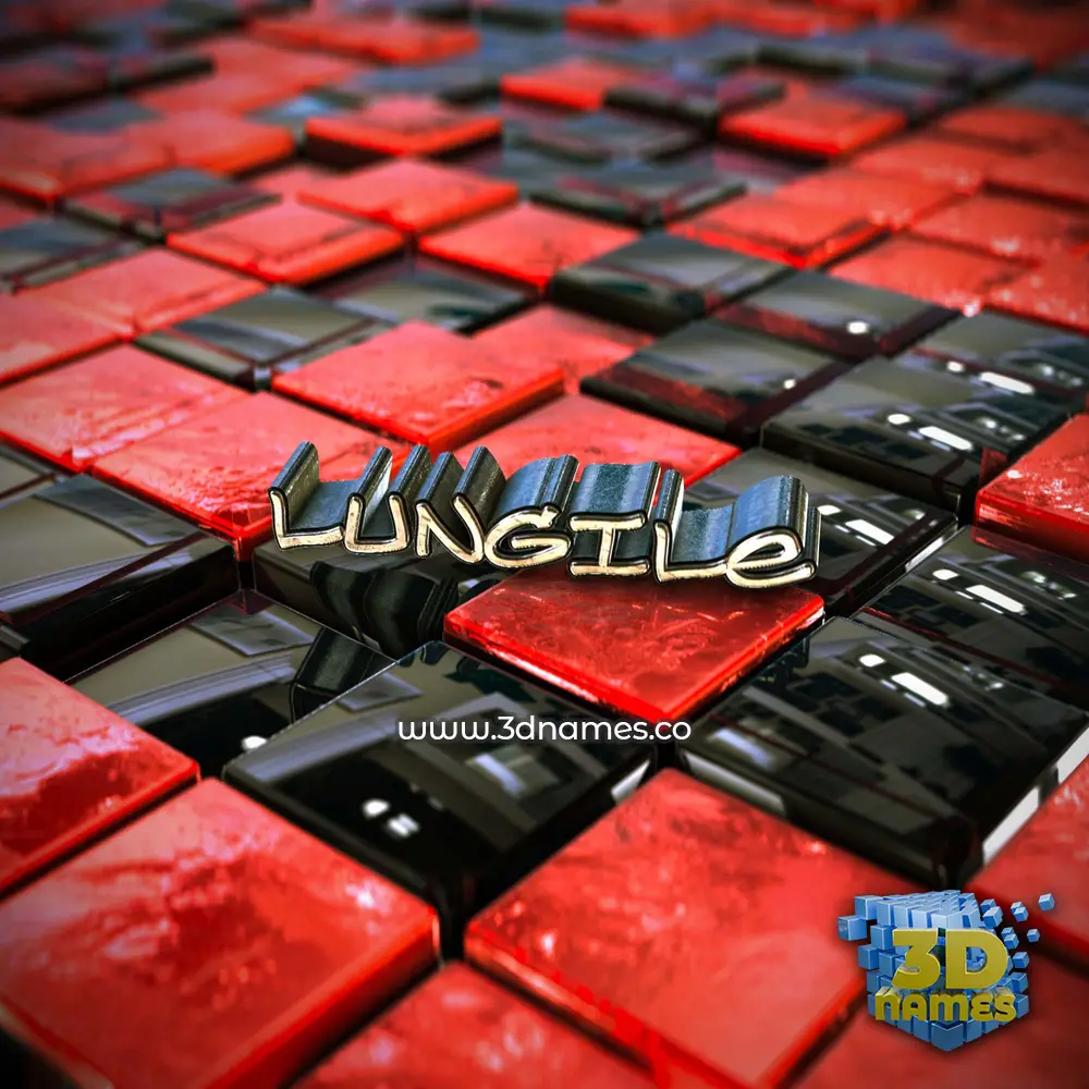 lungile in Red Checkered style - 3D name wallpaper