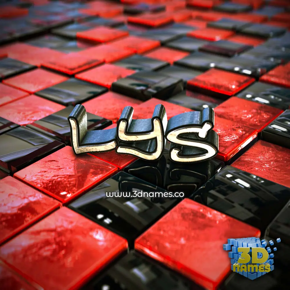 lys in Red Checkered style - 3D name wallpaper
