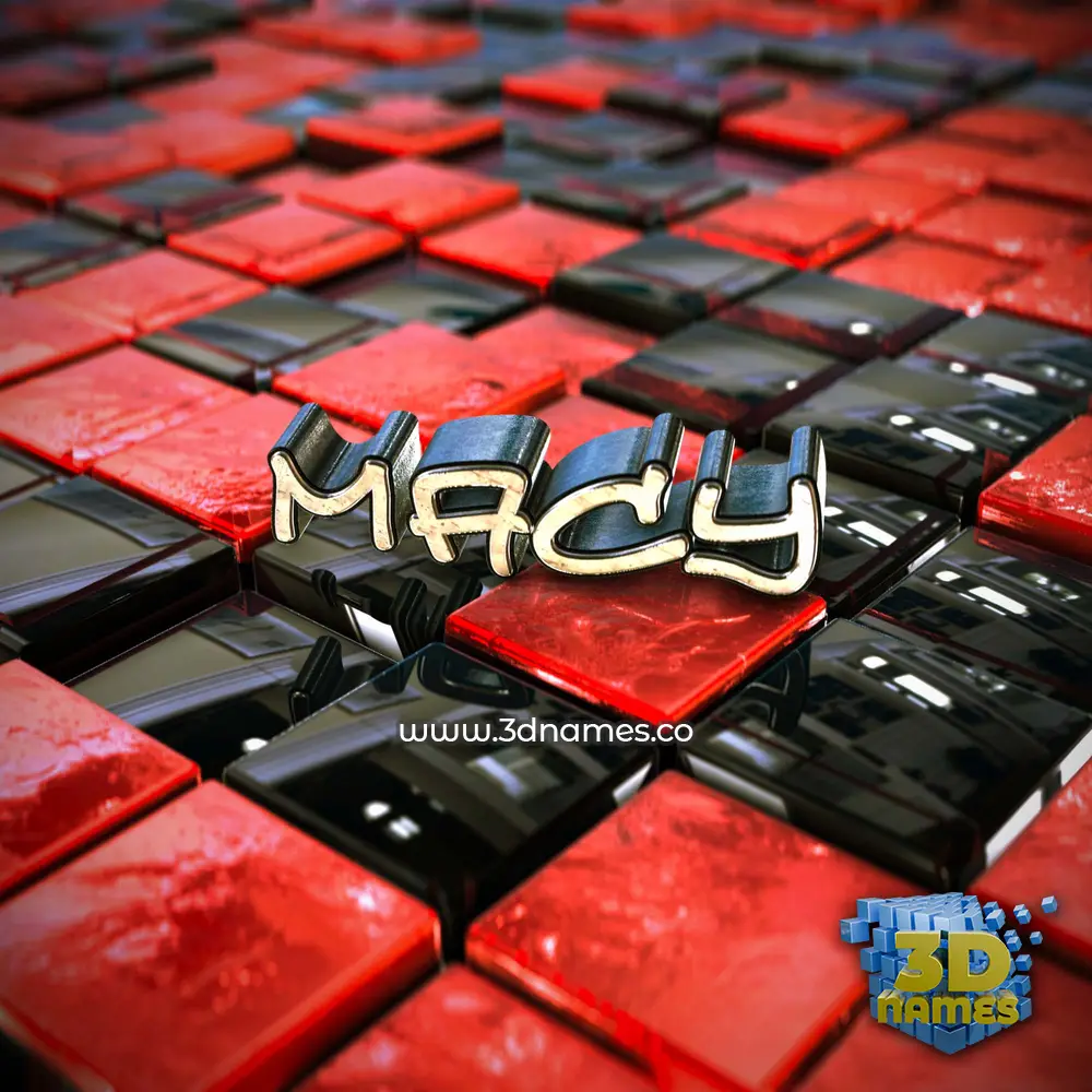 macy in Red Checkered style - 3D name wallpaper