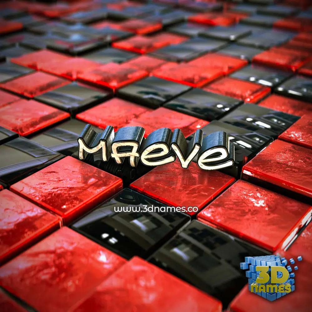 maeve in Red Checkered style - 3D name wallpaper