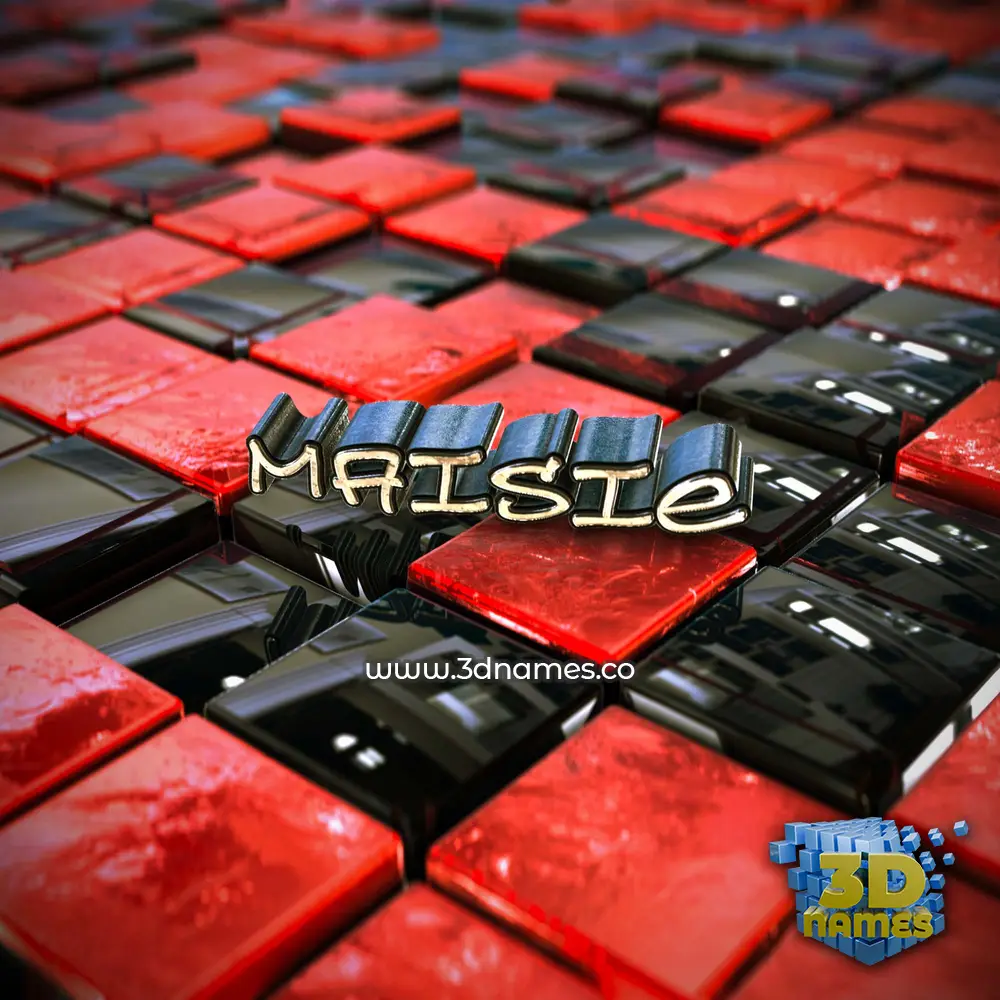 maisie in Red Checkered style - 3D name wallpaper