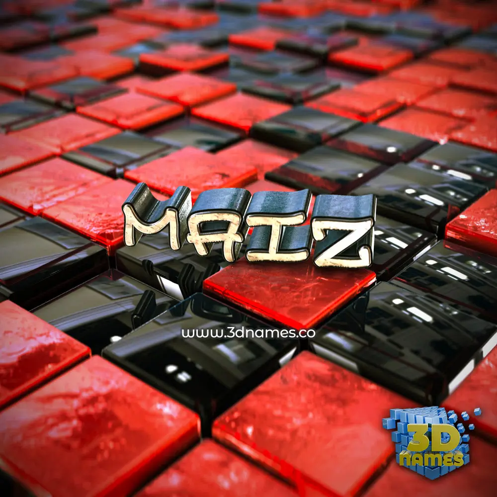 maiz in Red Checkered style - 3D name wallpaper