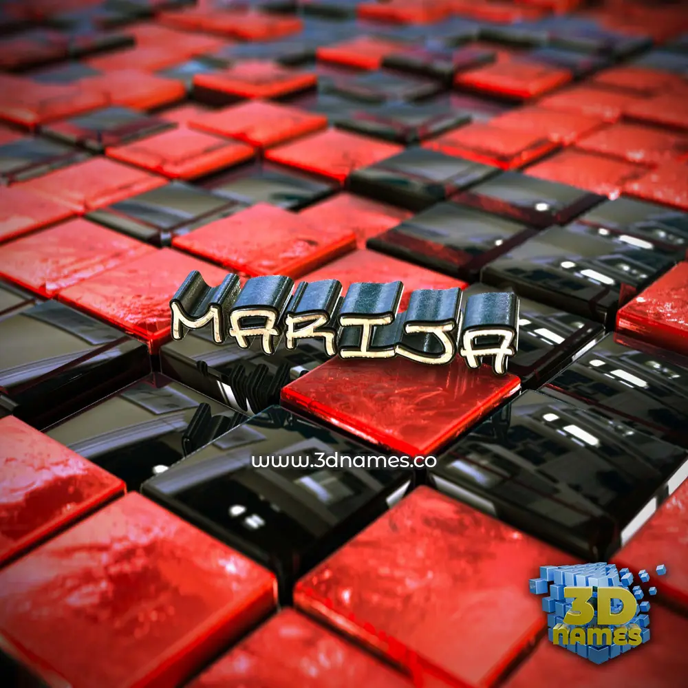 marija in Red Checkered style - 3D name wallpaper