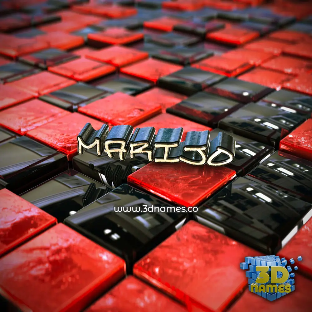marijo in Red Checkered style - 3D name wallpaper