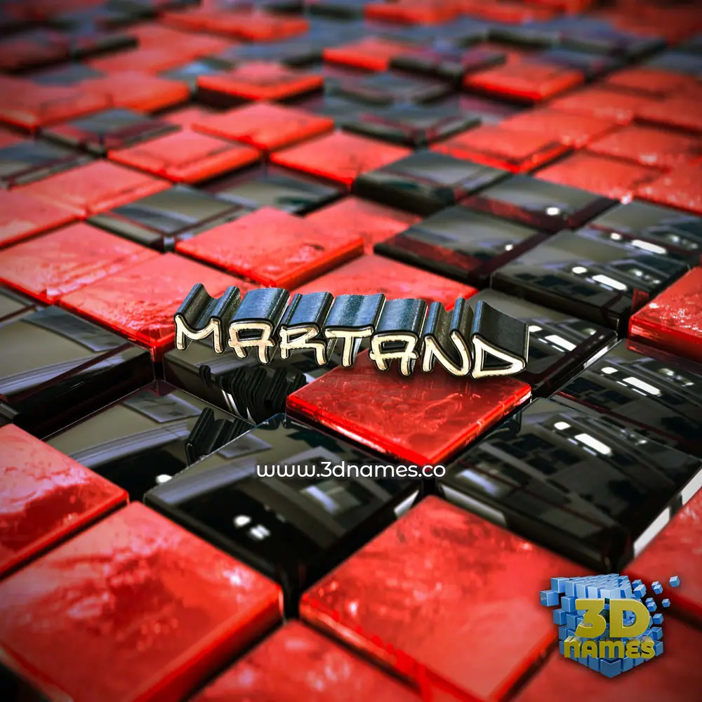 martand in Red Checkered style - 3D name wallpaper