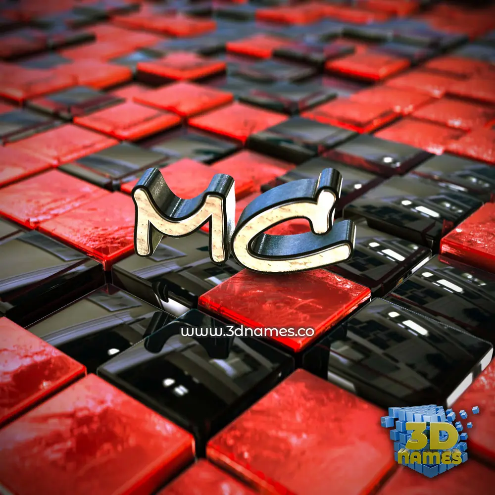mc in Red Checkered style - 3D name wallpaper