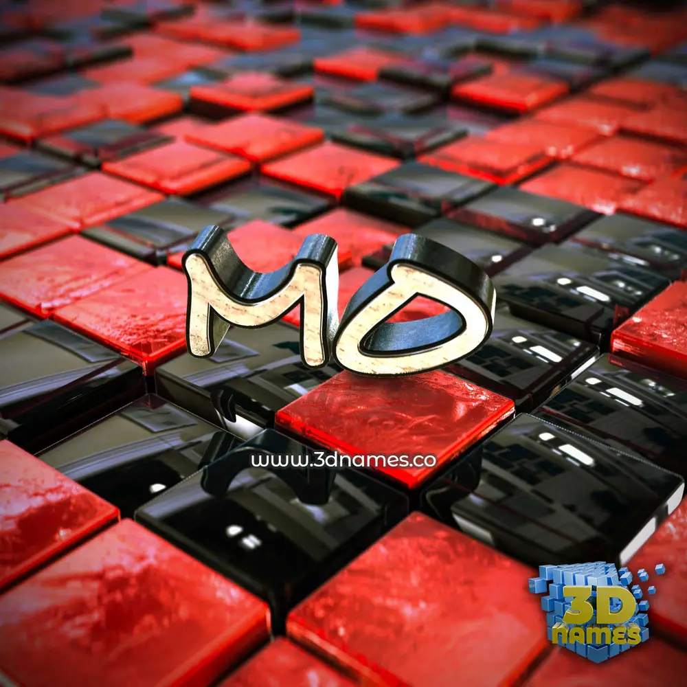mo in Red Checkered style - 3D name wallpaper