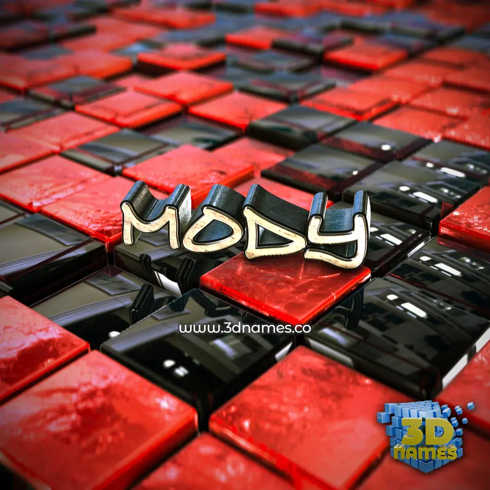 mody in Red Checkered style - 3D name wallpaper