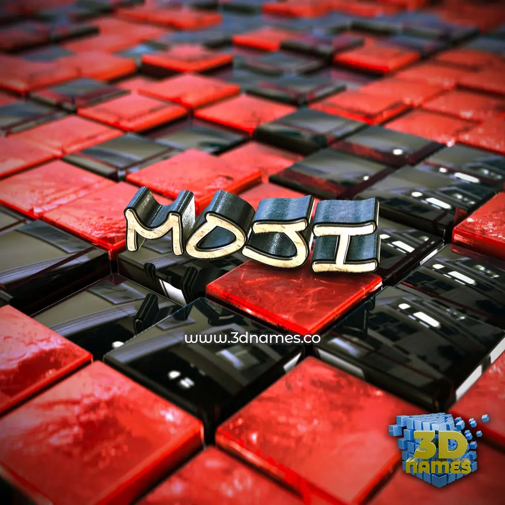 moji in Red Checkered style - 3D name wallpaper