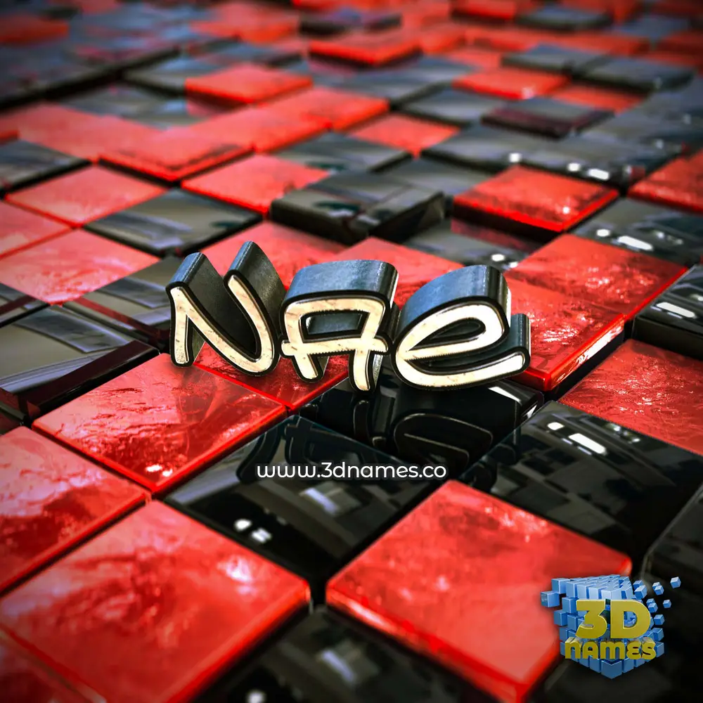 nae in Red Checkered style - 3D name wallpaper