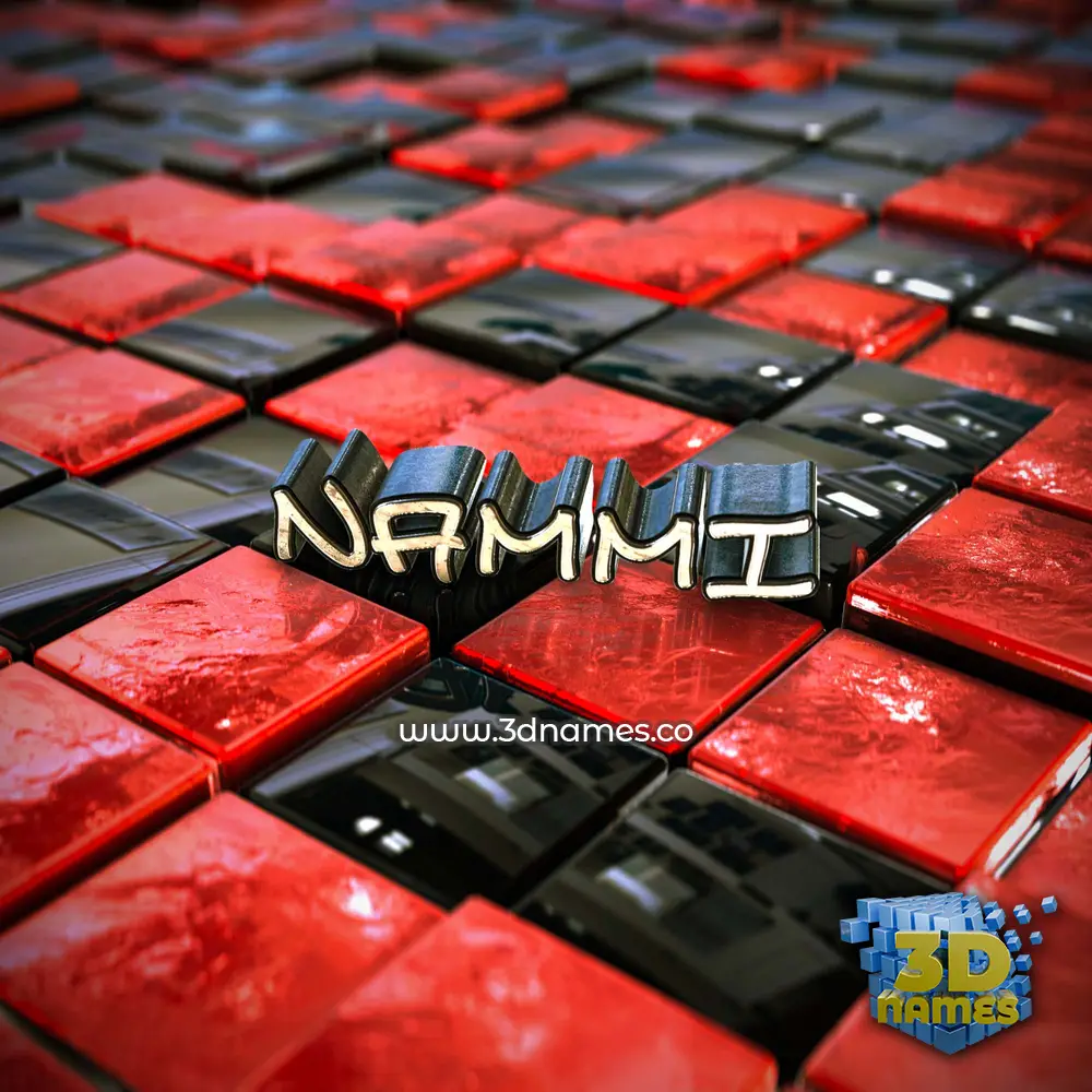 nammi in Red Checkered style - 3D name wallpaper