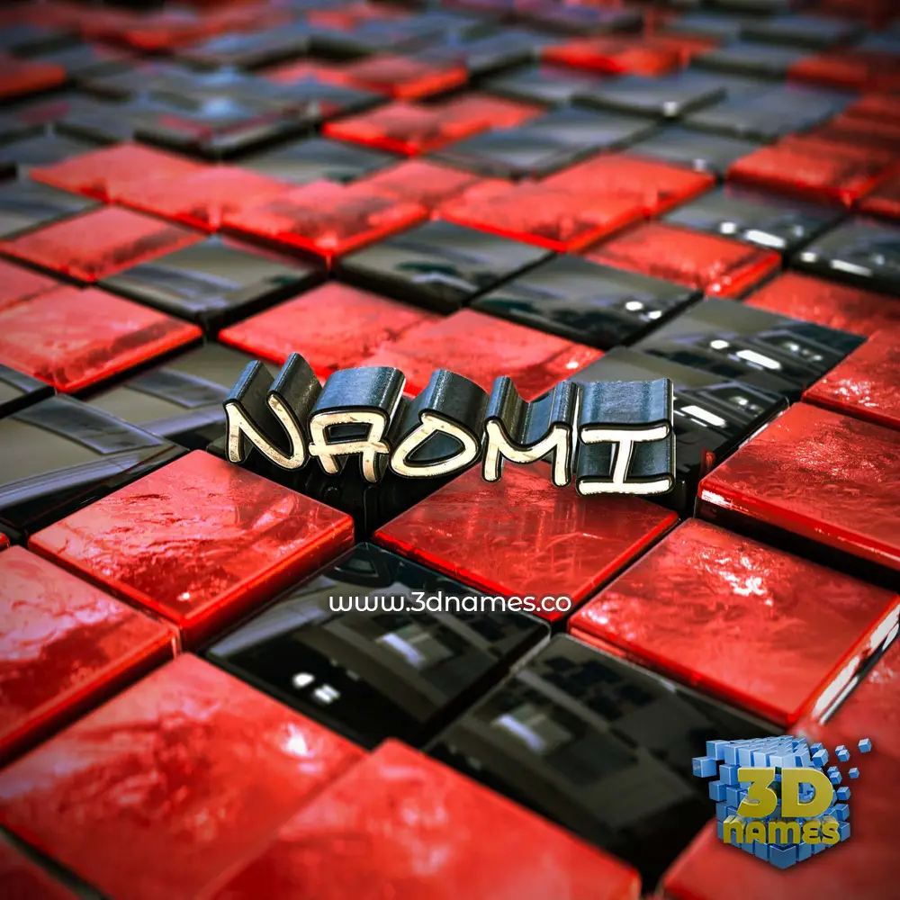 naomi in Red Checkered style - 3D name wallpaper