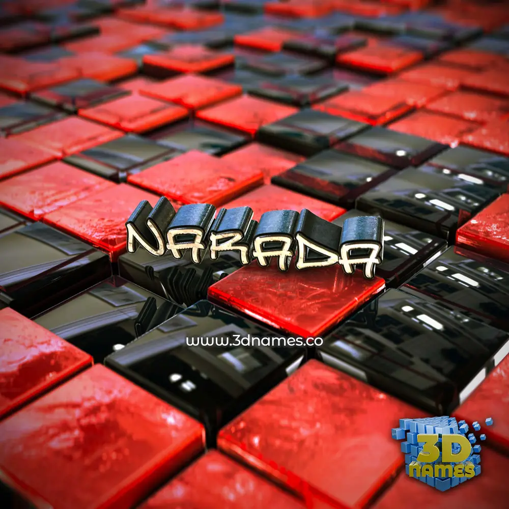 narada in Red Checkered style - 3D name wallpaper