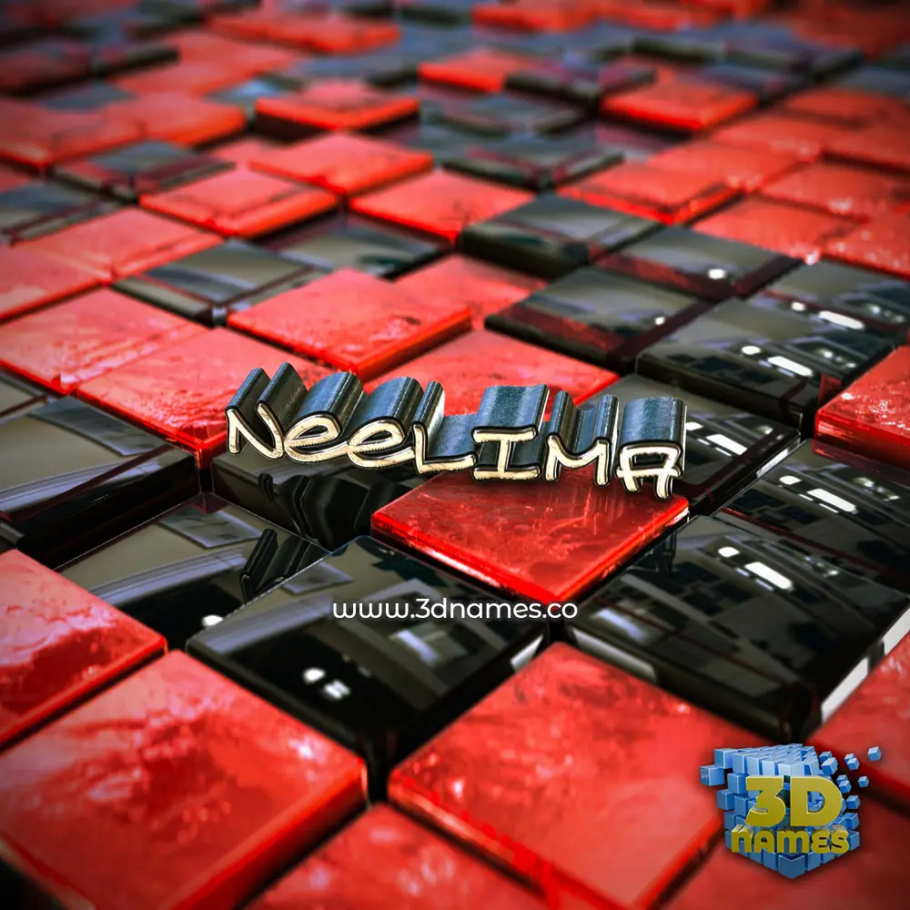 neelima in Red Checkered style - 3D name wallpaper