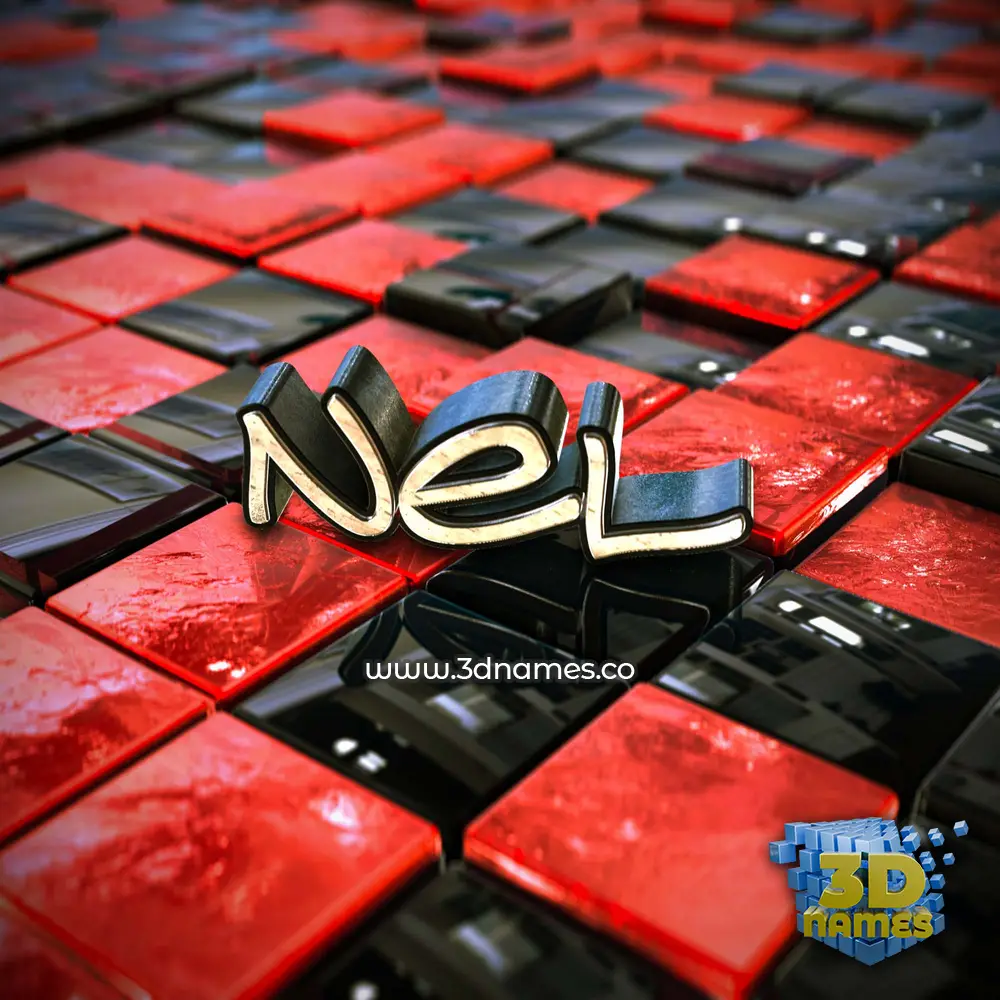 nel in Red Checkered style - 3D name wallpaper