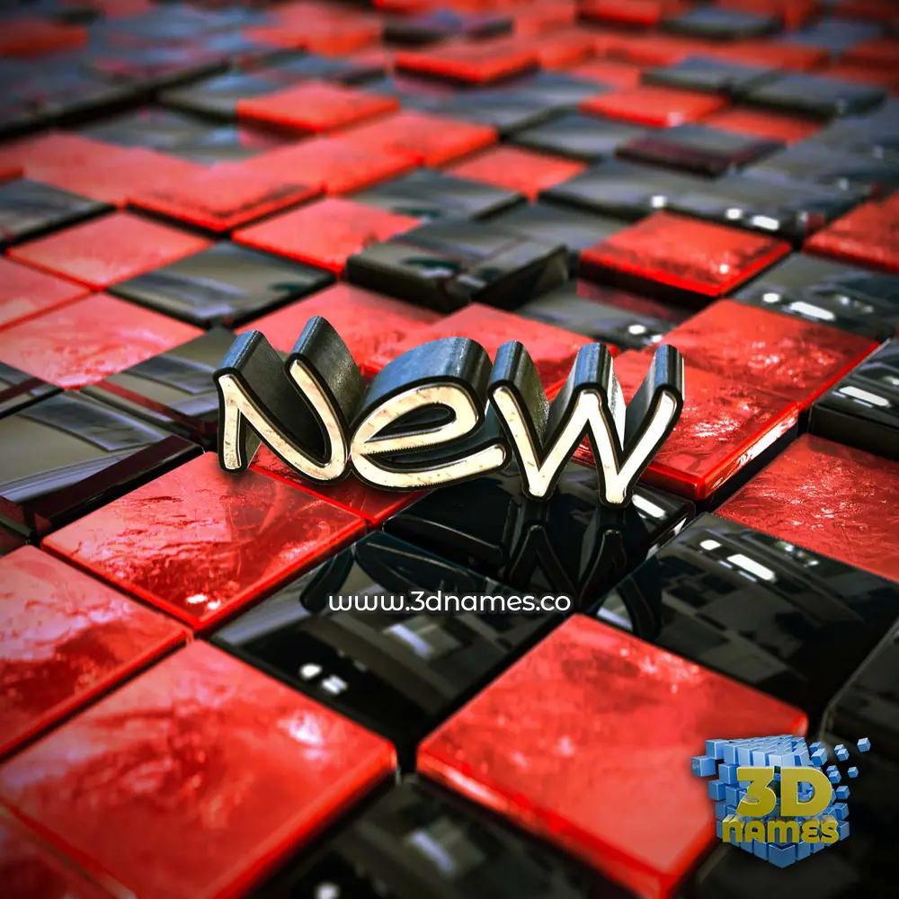 new in Red Checkered style - 3D name wallpaper