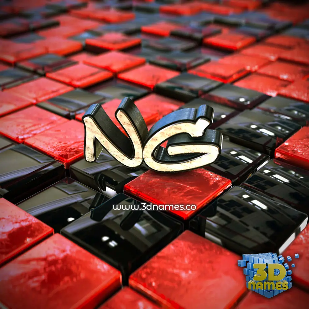 ng in Red Checkered style - 3D name wallpaper
