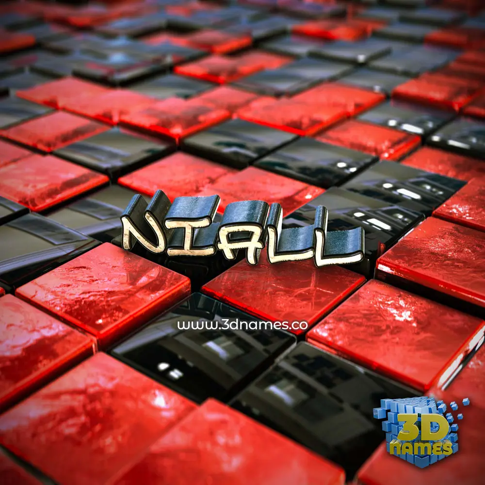 niall in Red Checkered style - 3D name wallpaper