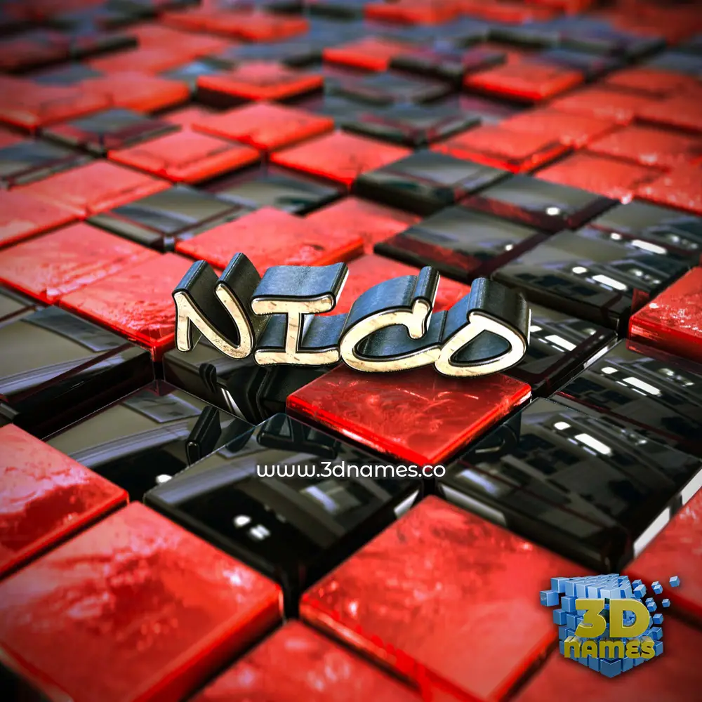nico in Red Checkered style - 3D name wallpaper