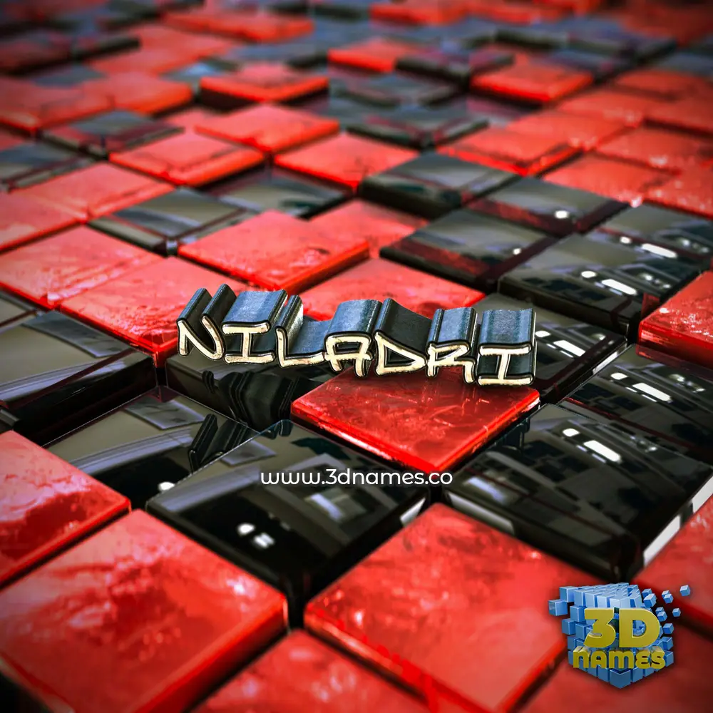 niladri in Red Checkered style - 3D name wallpaper