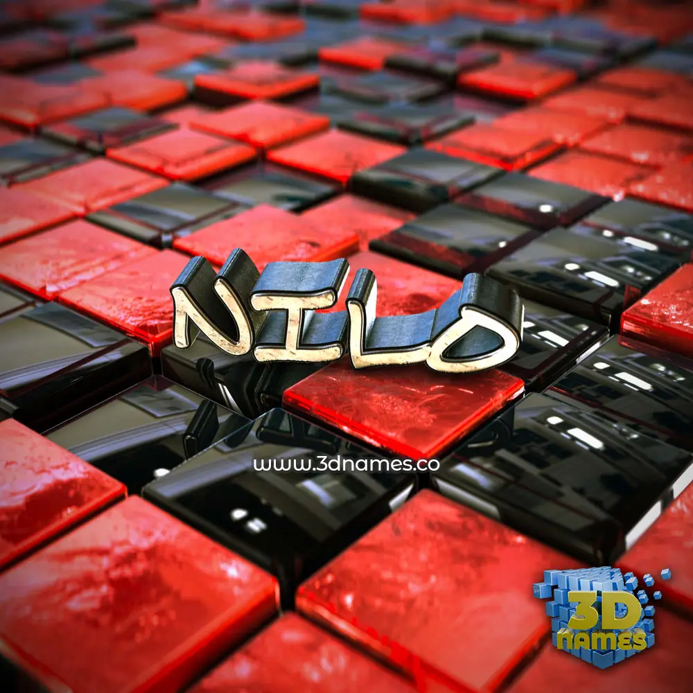 nilo in Red Checkered style - 3D name wallpaper
